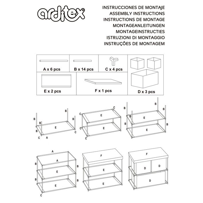 Estantería almacenaje 3 cajones Unicornio 53 x 30 x 60 cm
