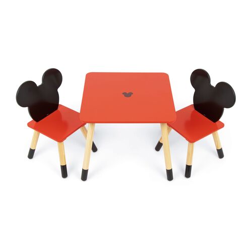 Set de Mesa 50 x 50 x 44 cm y dos Sillas 26,5 x 26,5 x 50 cm de madera Mickey Iconic