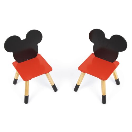 Set de Mesa 50 x 50 x 44 cm y dos Sillas 26,5 x 26,5 x 50 cm de madera Mickey Iconic