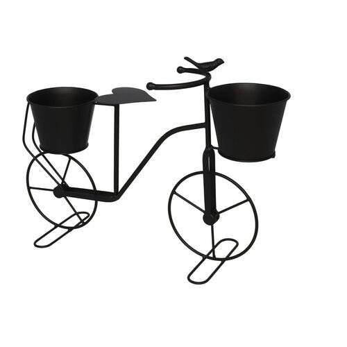 Bici Negra 2 Maceteros redondos 48 x 15 x 32 cm