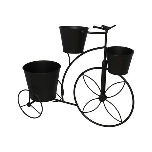 Bici Negra 3 Maceteros redondos 55 x 21 x 46 cm