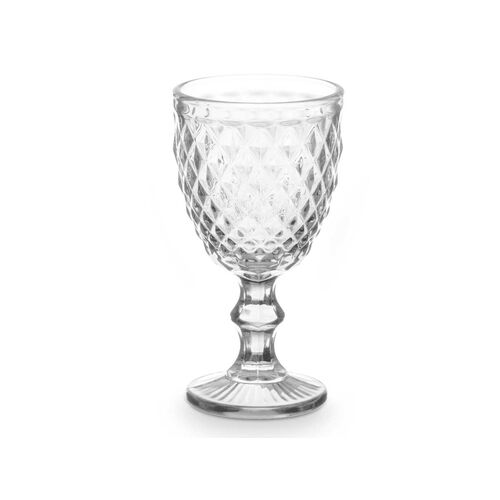 Set de 6 copas diamante transparente 220 ml