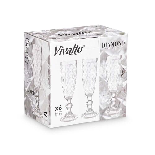 Set 6 copas de Cava diamante transparente 170 ml