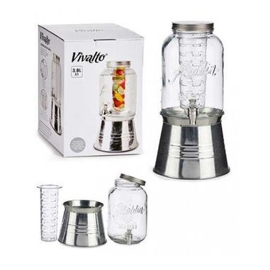 Jarra con soporte y enfriador 3,8 litros plata