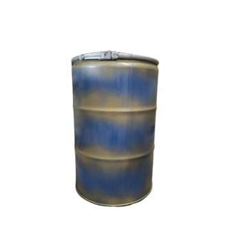 Bidón de metal mesa alta Barril industrial lacado color azul 90 x 57 cm