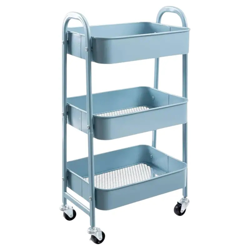 Carro Multiusos 3 cajones color azul 40 x 30 x 75 cm