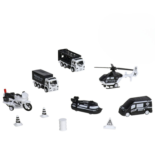 Set Vehículos de Policía 10 piezas 38,5 x 6 x 28,5 cm