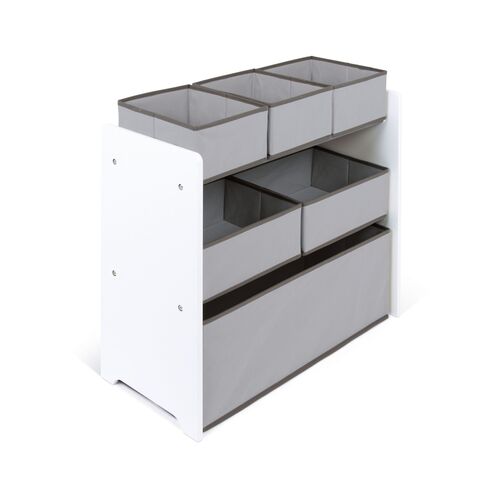 Organizador de Madera 62 x 30 x 60 cm con 6 cestos textiles de almacenamiento Arditex