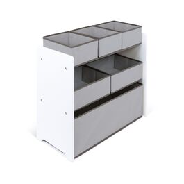 Organizador de Madera 62 x 30 x 60 cm con 6 cestos textiles de almacenamiento Arditex