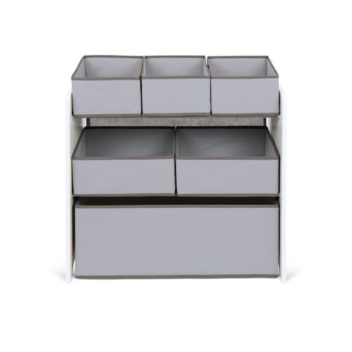 Organizador de Madera 62 x 30 x 60 cm con 6 cestos textiles de almacenamiento Arditex