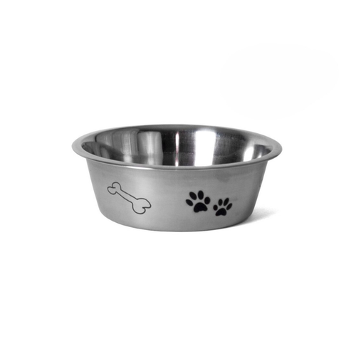 Comedero para perro 28 cm acero mate