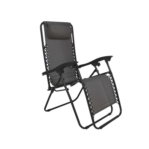 Tumbona reclinable 177 x 65 x 113 cm gris