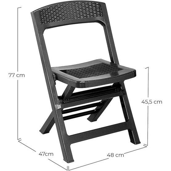 Silla plegable antracita modelo Asso 77 x 48 x 47 cm