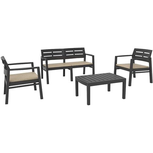 Conjunto de jardín Java resina con cojines