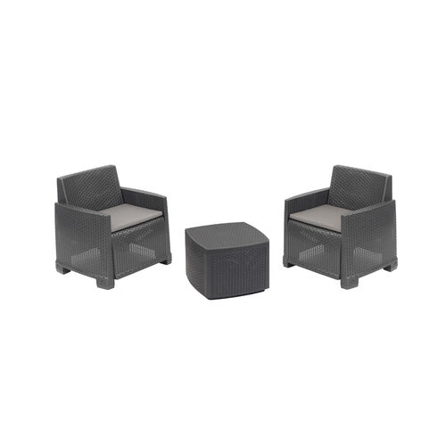 Conjunto de jardín 3 piezas antracita modelo Idro