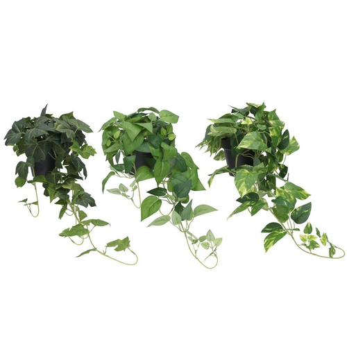Maceta colgante hojas artificial 58 cm