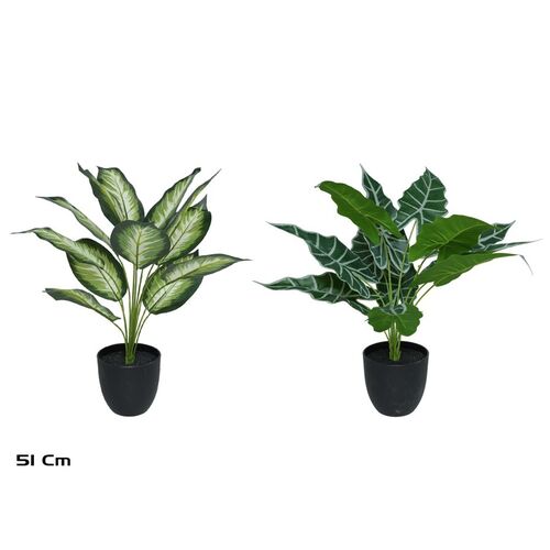 Maceta planta artificial 51 cm 2 modelos