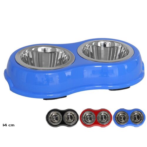 Comedero de perro doble Econo 14 cm disponible en varios colores