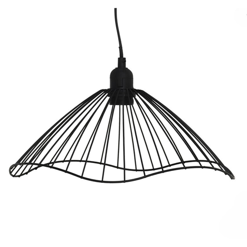 Lámpara colgante de metal negro 115 cm