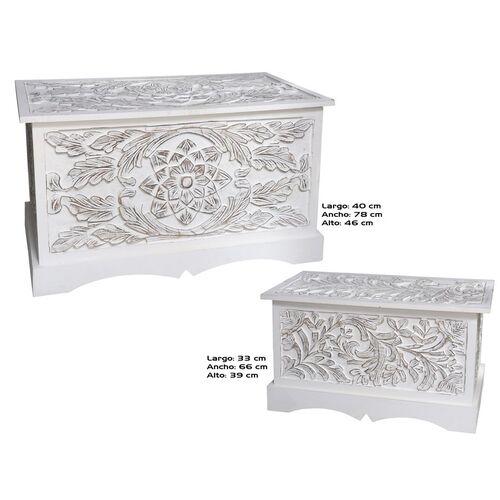 Set 2 Baules blancos de madera Flow