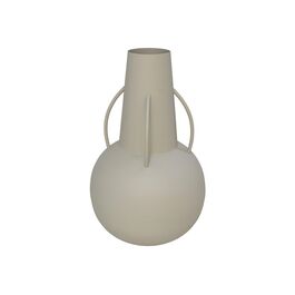 Jarrón metálico con asas Olivia 32 cm color gris