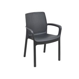 Sillón apilable Regina antracita 60 x 54 x 82 cm