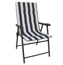 Gerimport Silla Plegable Acero Blanca y azul 58x66x98CM