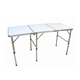Gerimport Mesa de Camping Blanca Plegable C/ASA 140x60x70 cm