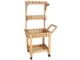 Gerimport Jardinera de Carrito color Marrón 80x45x140 cm