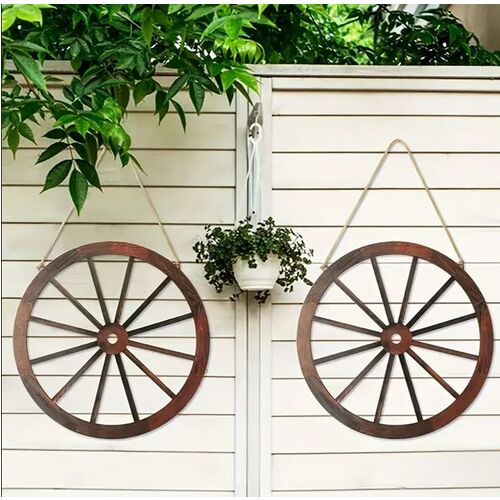 Gerimport Rueda de Carro de madera 60cm de diámetro