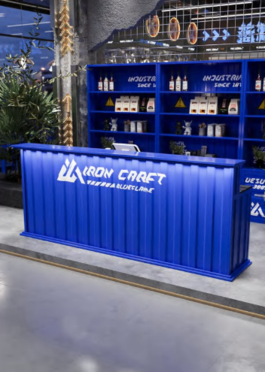 Mostrador industrial Bar 250x130x110cm