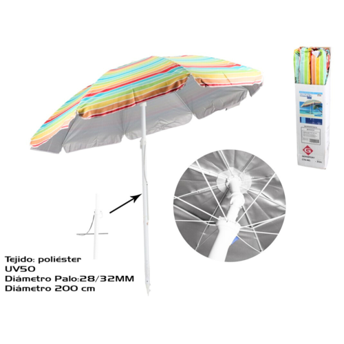 Gerimport Sombrilla inclinable 360º IRIS 200cm 28/32mm