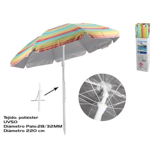 Gerimport Sombrilla inclinable 360º IRIS 220cm 28/32mm