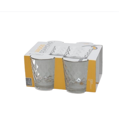 Set 4 vasos Diamond 360ml