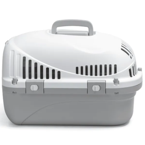 Transportín de avión con separador extraíble a prueba de orina (Blanco, Gris) 48x32x32cm