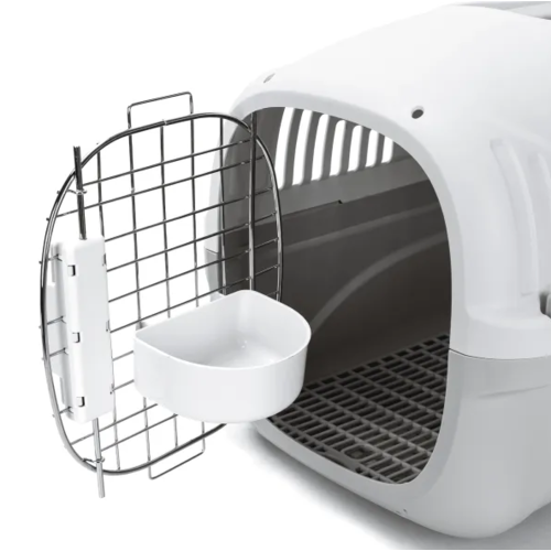 Transportín de avión con separador extraíble a prueba de orina (Blanco, Gris) 48x32x32cm