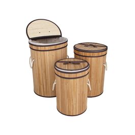 Set 3 Pongotodos Bambú redondo con asas Bali