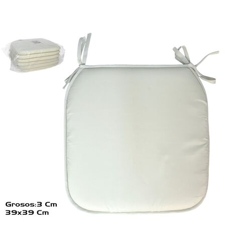 Cojín silla 39 x 39 x 3 cm color crema