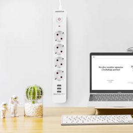 Regleta alemana  de cuatro vías serie L 1,5M 3G1, blanco y gris