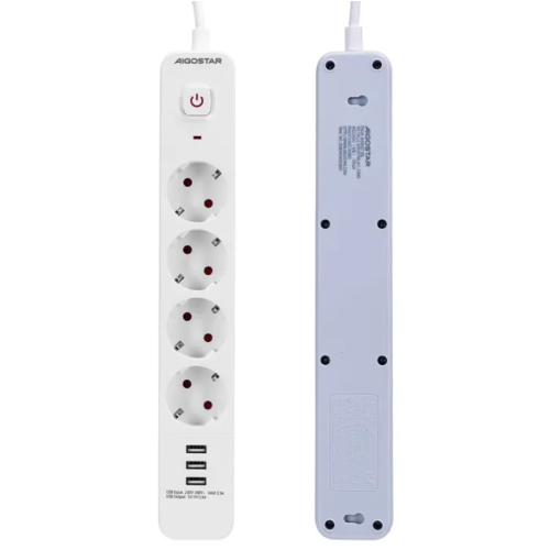 Regleta alemana  de cuatro vías serie L 1,5M 3G1, blanco y gris