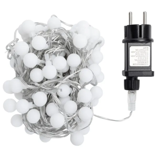 Guirnalda de luces con bombillas de leche de bajo voltaje. RGBY, 10m, IP44