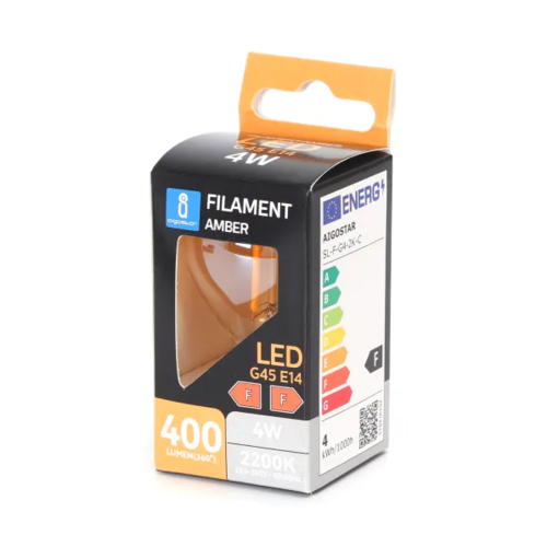 Bombilla de filamento  LED (ámbar) C45 E27 4W