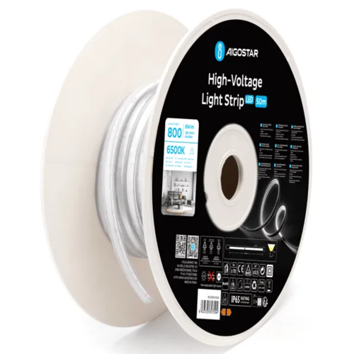 Tira de luz de neón cableada de alto voltaje 8*16 50M 6mm 6500K