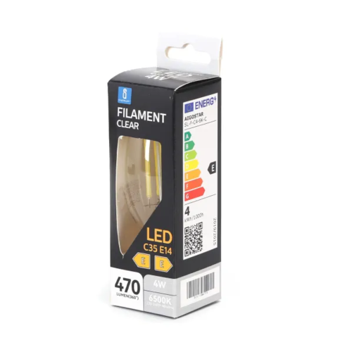 Bombilla de filamento  LED (transparente) C35 E14 4W