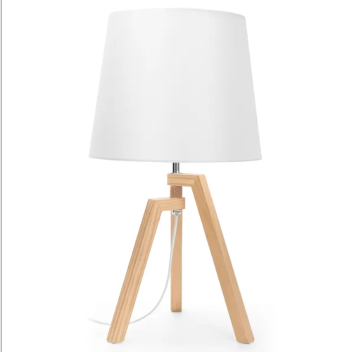 Lámpara de mesa de madera (sin fuente de luz) E27