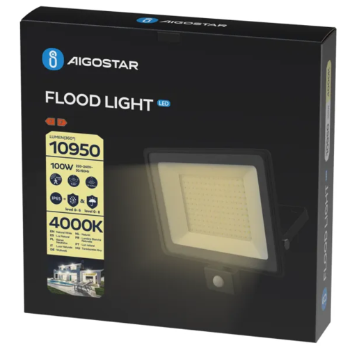 Proyector con sensor LED 100W 10000LM 4000k IP65