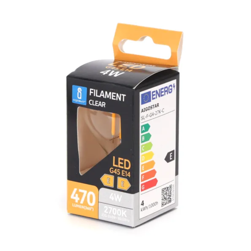 Bombilla de filamento  LED (transparente) C45 E14 4W