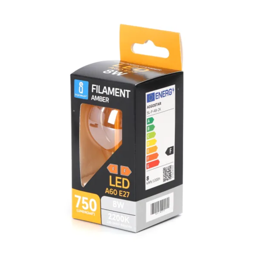 Bombilla de filamento  LED (ámbar) A60 E27 8W