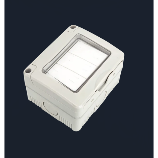 Interruptor de montaje en superficie, resistente al agua. de 1 vía y 3 llaves, gris