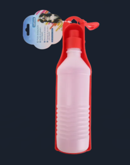 Botella de agua de viaje para mascotas (500ml, M, Rojo)